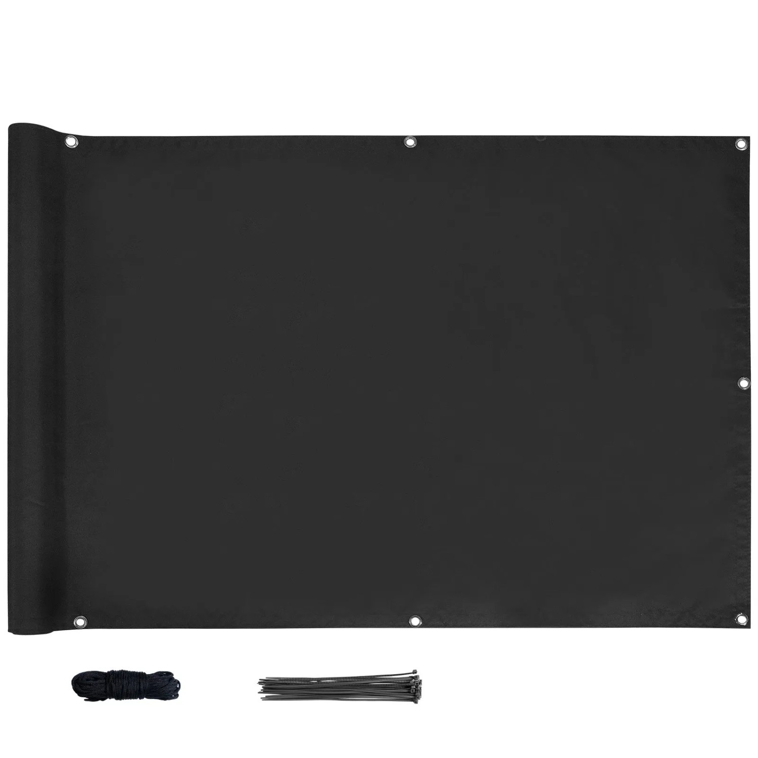 CCLIFE Balkon Sichtschutz Wetterfest Blickdicht 75x500cm Schwarz