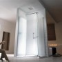 Glaszentrum Hagen Hephaistos Frost Duschkabine, 100x90x195cm, mit satiniertem Glas und Eckeinstieg.