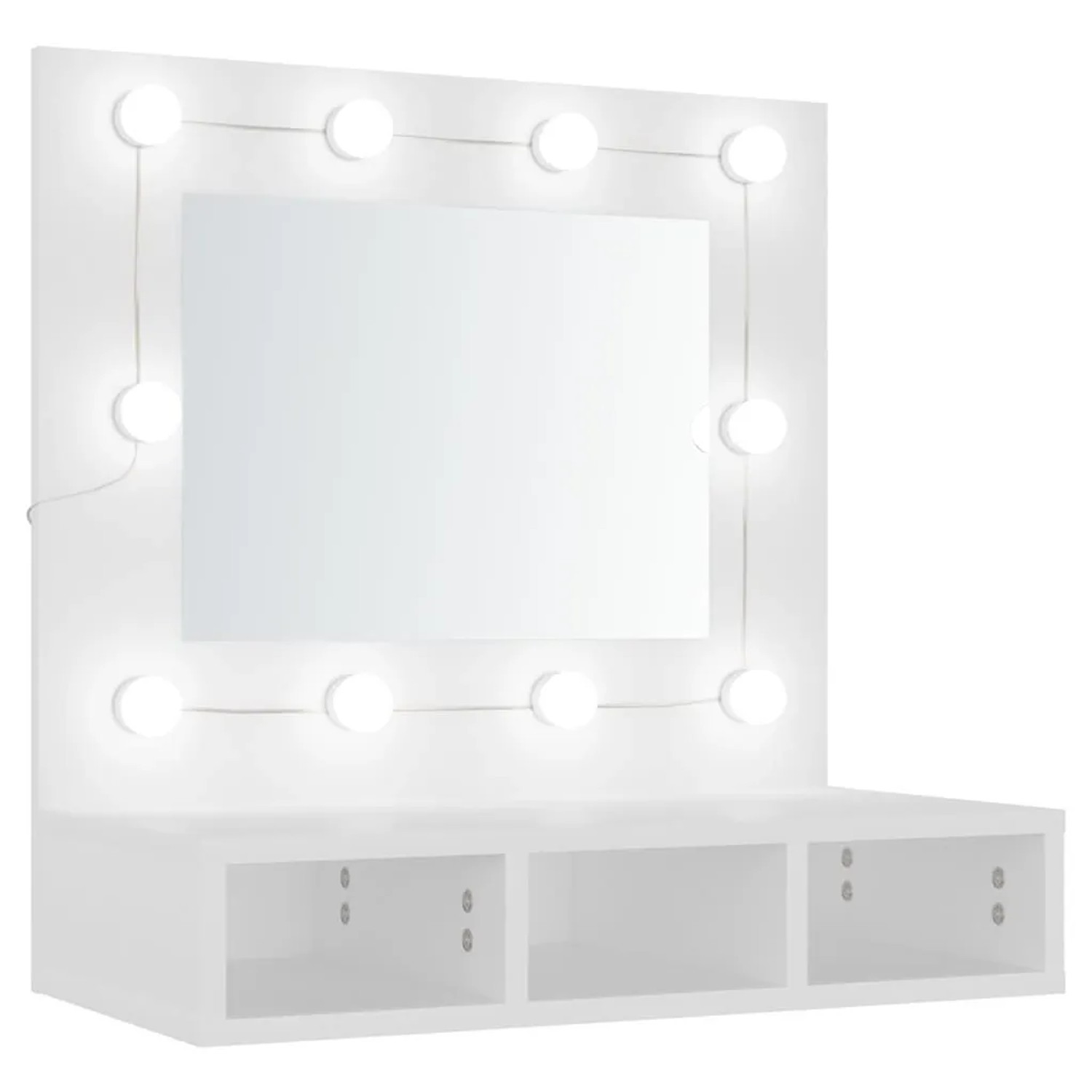 vidaXL Spiegelschrank mit LED Weiß 60x31,5x62 cm 808882 günstig online kaufen