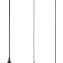 Schwarze Eglo Pendelleuchte Tarbes, 3-flammig, im Vintage-Design mit geometrischen Lampenschirmen.