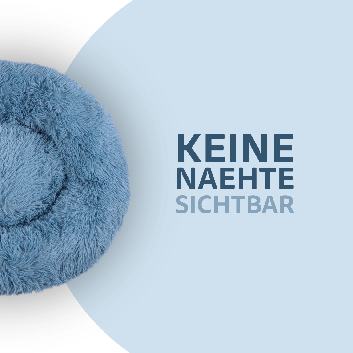 Türkisfarbenes, rundes Bestlivings Haustierbett Fluffy (Ø50cm) ohne sichtbare Nähte.