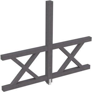 Skan Holz Seitenwand Andreaskreuz, Fichte schiefergrau, Zubehör für Terrassenüberdachungen.