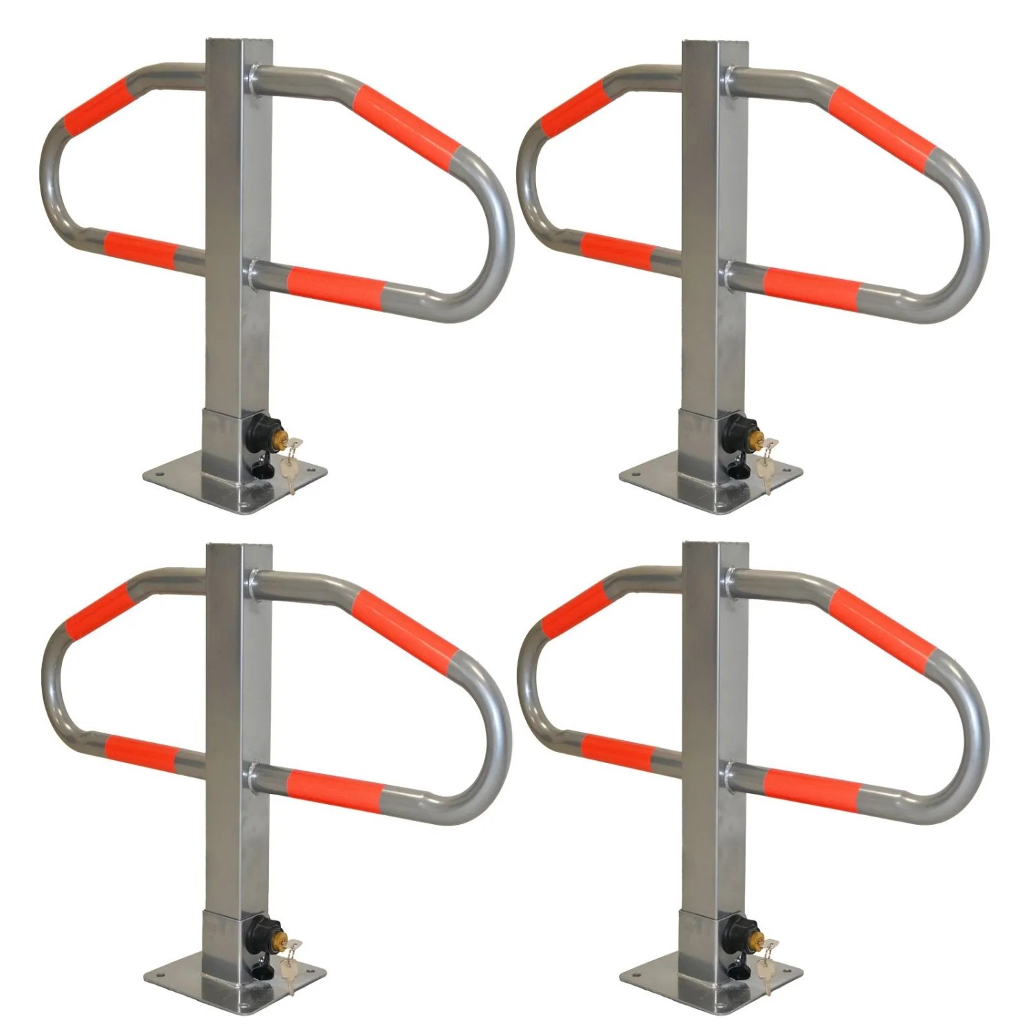 TRUTZHOLM 4x Parkplatzsperre 47x73 cm Metall Abschließbar Und Klappbar Grau günstig online kaufen