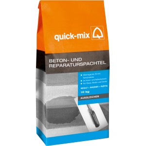 Quick-Mix Beton- und Reparaturspachtel, 10 kg Sack. Zum Ausgleichen von Betonflächen.