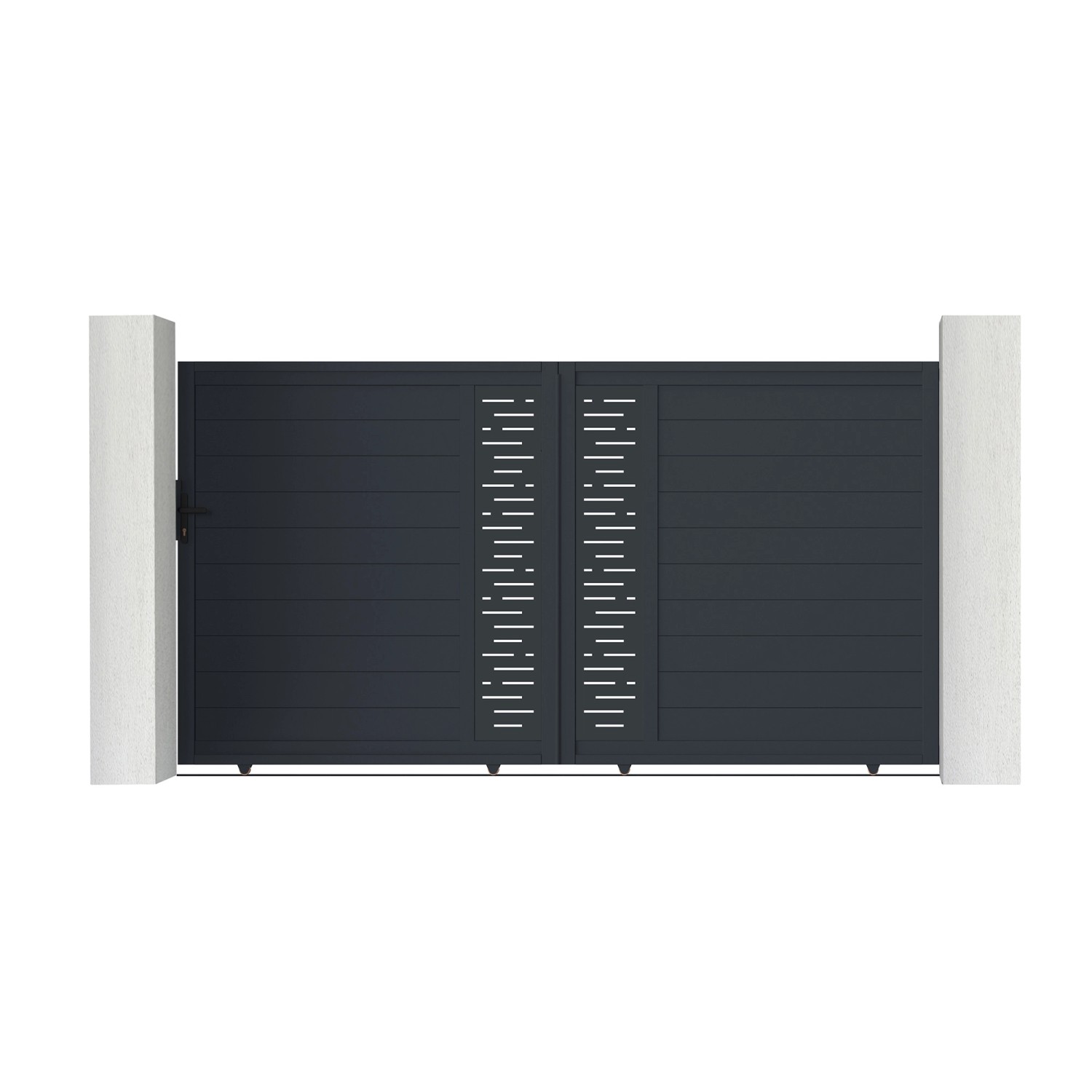 Casanoov Schiebetor 3M Arlberg H 180Cm & 2 Pfosten H 190Cm Aluminium Grau günstig online kaufen