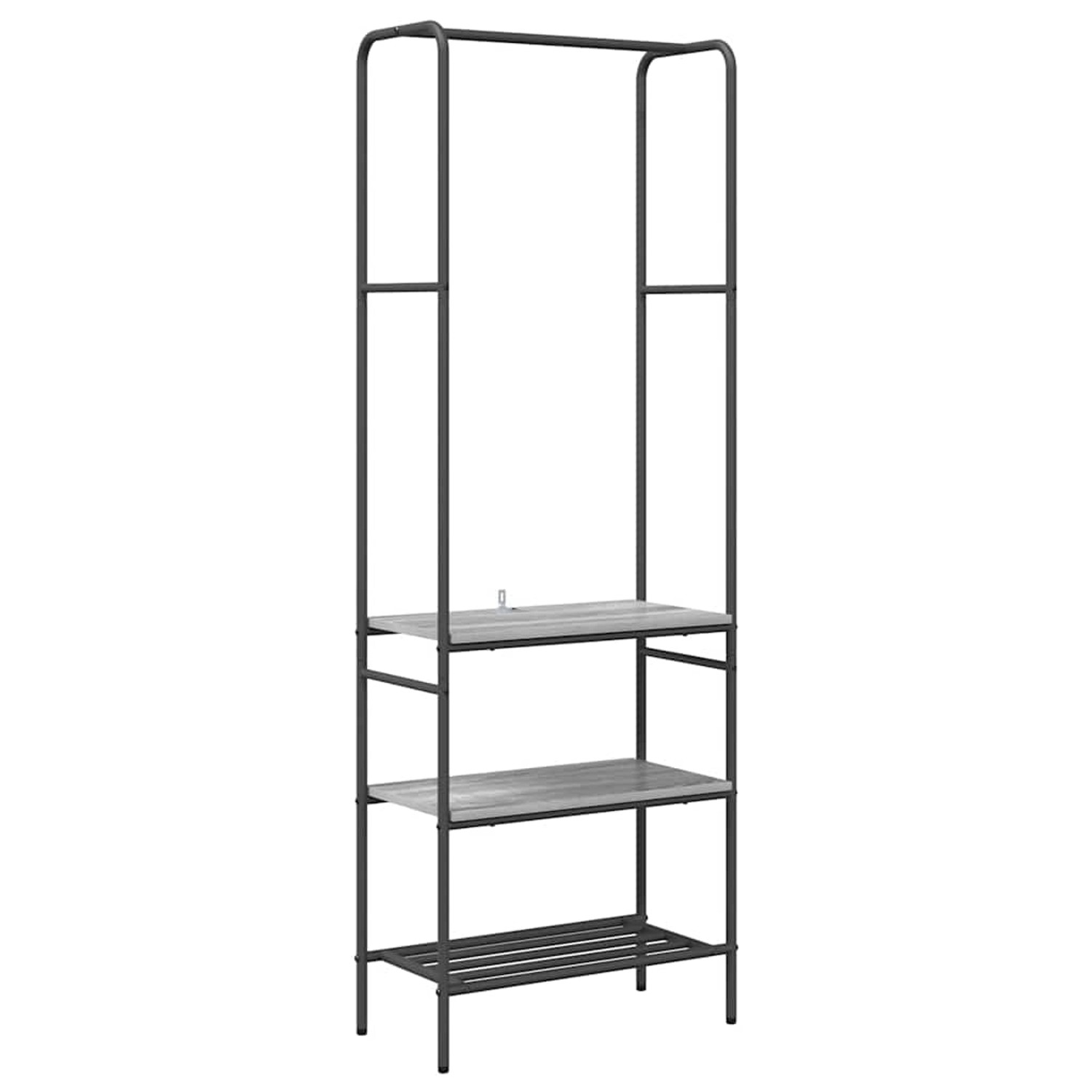 vidaXL Kleiderständer mit Regalen Grau Sonoma 60 x 30 x 171 cm 868460