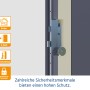 Detailaufnahme der Sicherheitsmerkmale der EcoStar Haustür Isopro Secur: Schloss, Zylinder und Verriegelung.