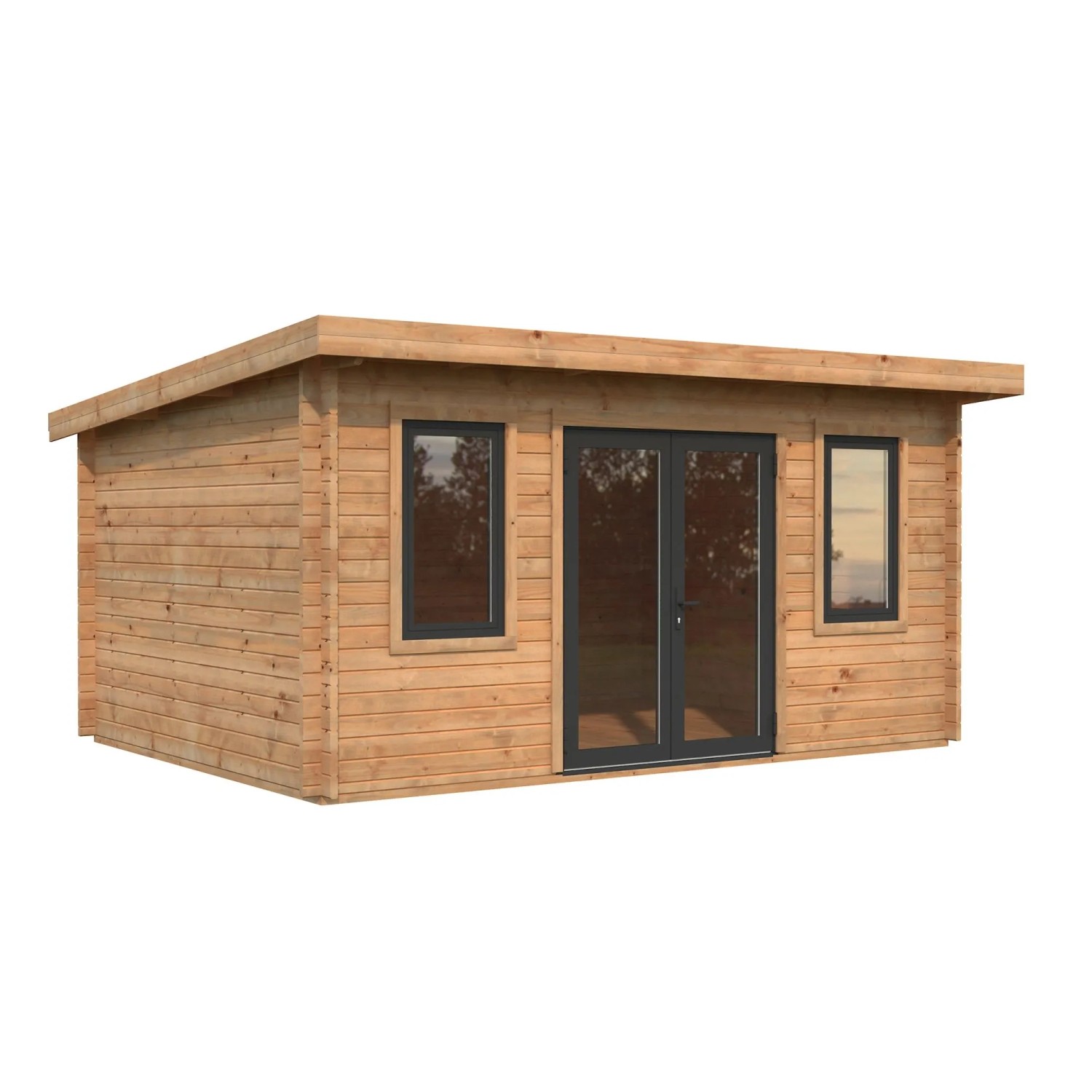 Palmako Holz-Gartenhaus Lisandra Pultdach Tauchgrundiert 470 cm x 350 cm