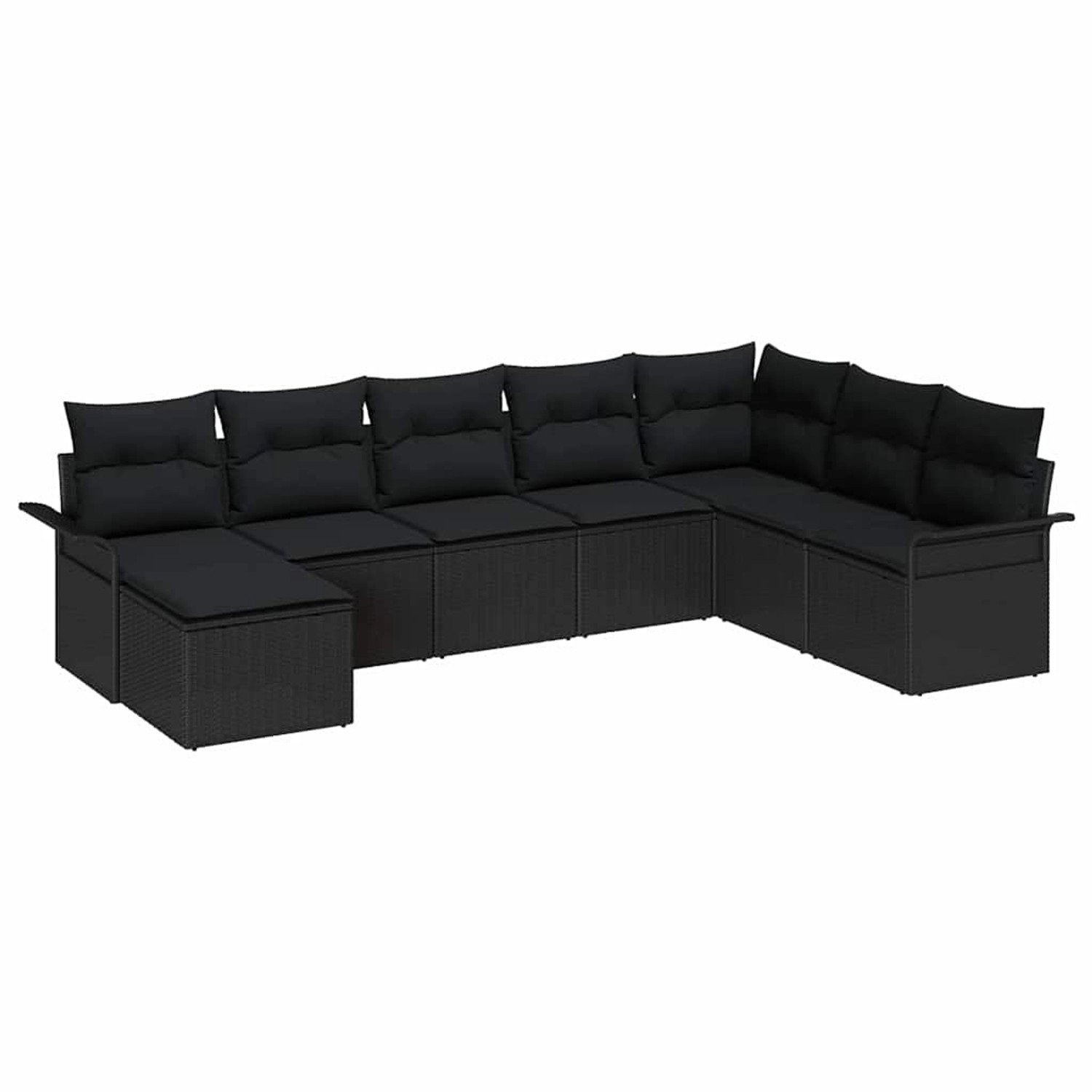 vidaXL 8-Teiliges Garten-Sofa-Set mit Kissen in Schwarz aus Poly Rattan 334 günstig online kaufen