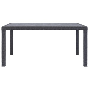 Brauner Furnicato Gartentisch (150x90 cm) in Rattan-Optik aus Kunststoff.