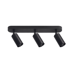 LUXULA LED Aufbauspot 3-Flammig GU10 Schwenkbar Deckenstrahler Deckenspot Akzentbeleuchtung Deckenlampe Aluminium Schwarz