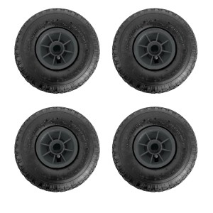 4er Set TRUTZHOLM Sackkarrenräder, Luftreifen 260x85mm, graue Kunststofffelge.