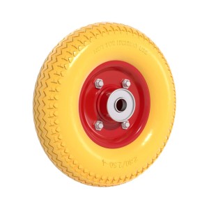 Wiltec Schubkarren Pu Rad 2.80/2.50-4 Vollgummi Polyurethan Reifen Pannensicher