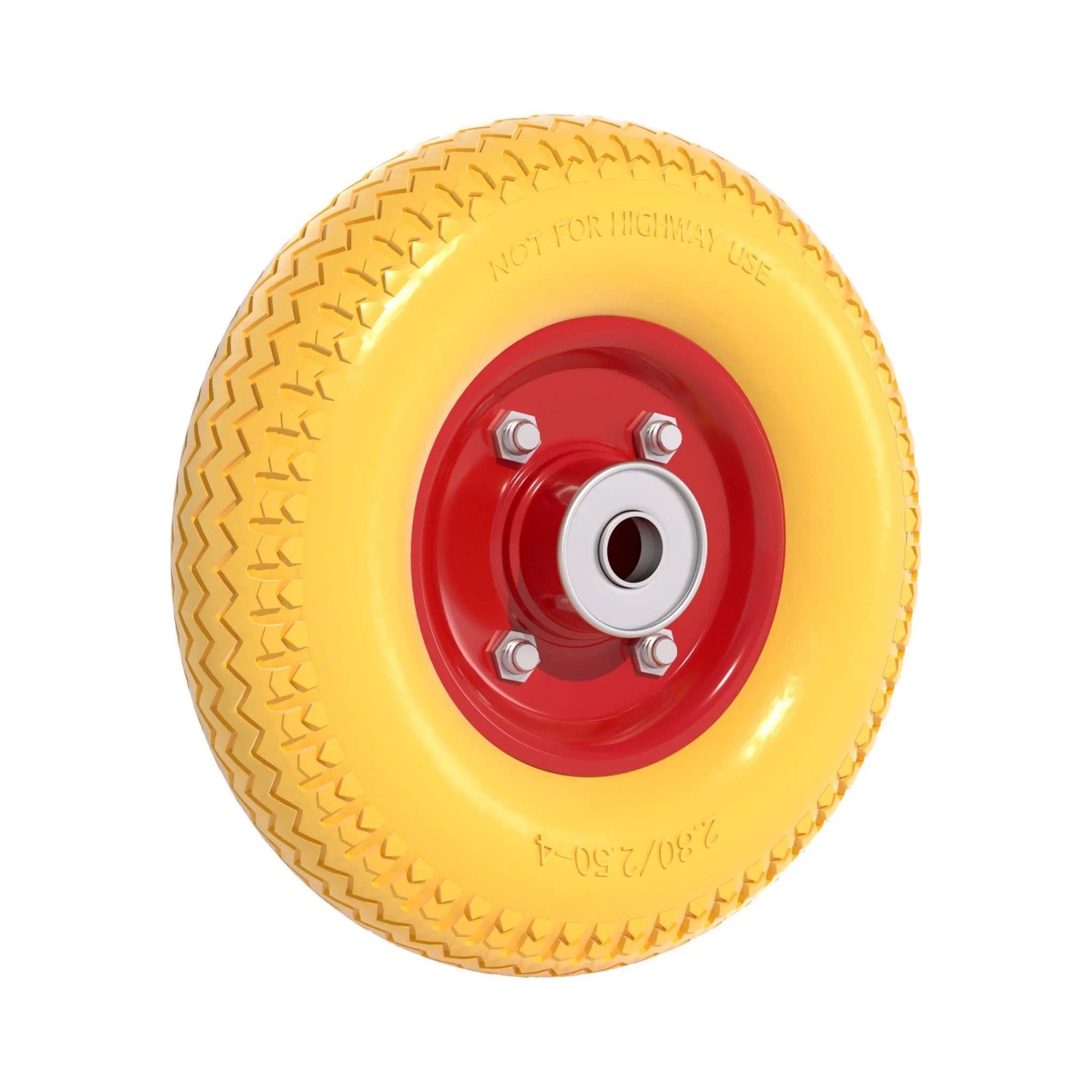 Wiltec Schubkarren Pu Rad 2.80/2.50-4 Vollgummi Polyurethan Reifen Pannensicher