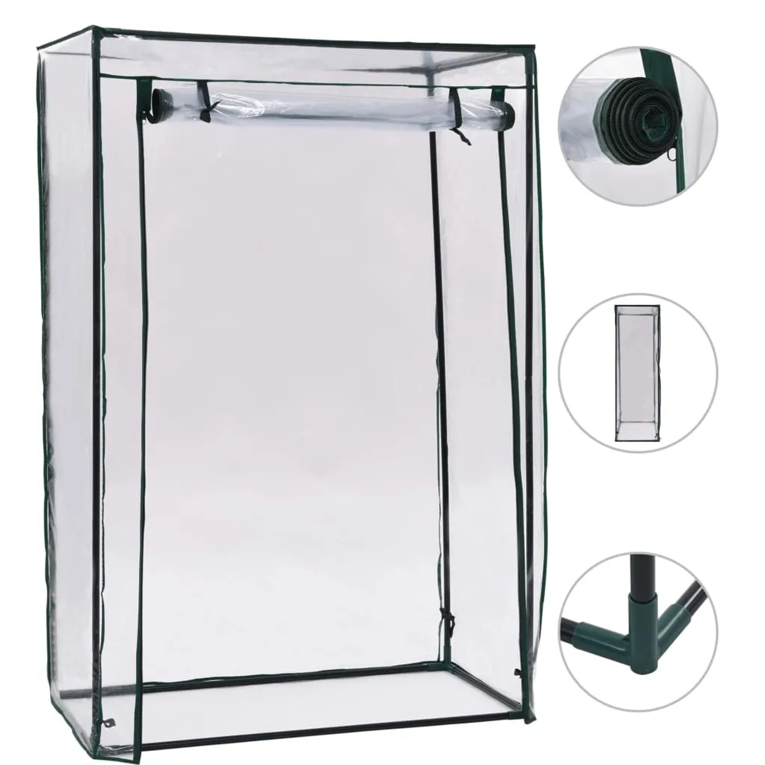 furnicato Tomaten-Gewächshaus, 102x52x150cm, mit Stahlrohrrahmen und transparenter PVC-Abdeckung.