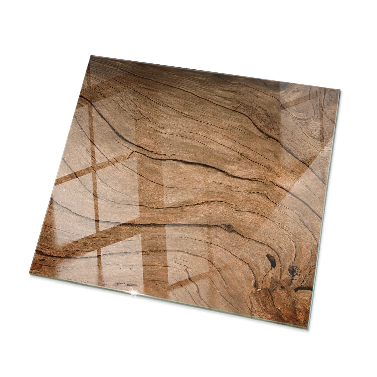 Tulup Tischplatte Natürliches Holzmuster Glastischplatte 60x60 Cm Braun Tischplatte Rechteckig Tischplatte Aus Glas