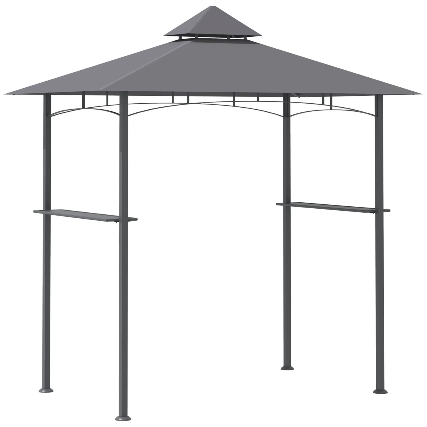 Outsunny GrillPavillon Stahl Polyester Grau Schwarz L245 X B148 X H252cm