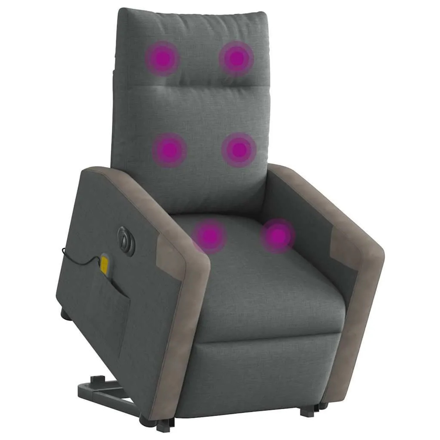 vidaXL Elektrischer Massagesessel mit Aufstehhilfe Dunkelgrau Stoff 3324106