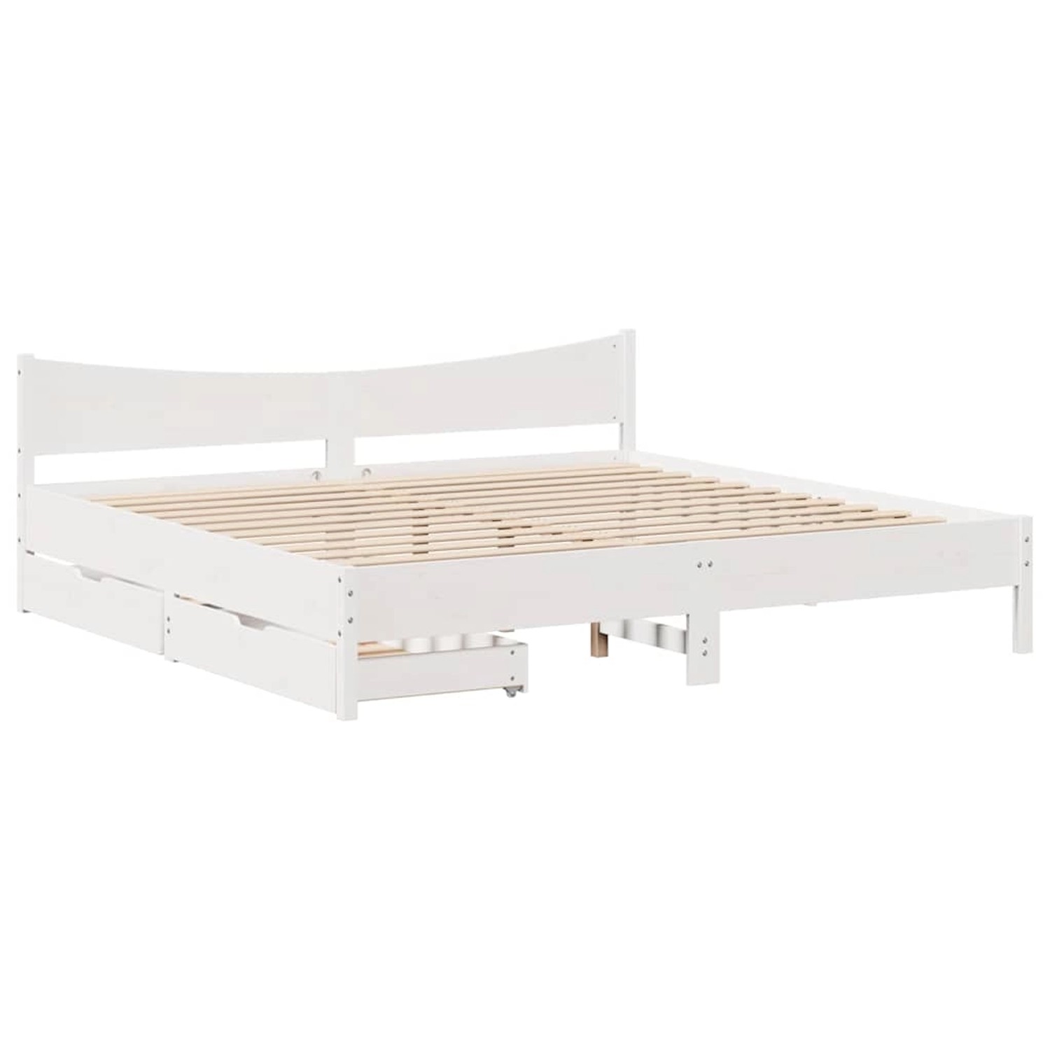 vidaXL Massivholzbett mit Schubladen Weiß 180x200 cm Kiefer 3301897 günstig online kaufen