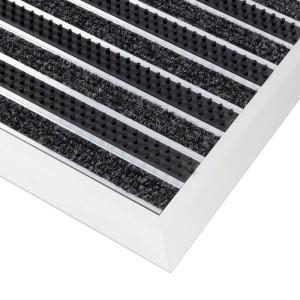 Floordirekt Fußmatte Spectral Aluminium Türmatte Textilfaser Rips/Bürste 54 x 83 cm