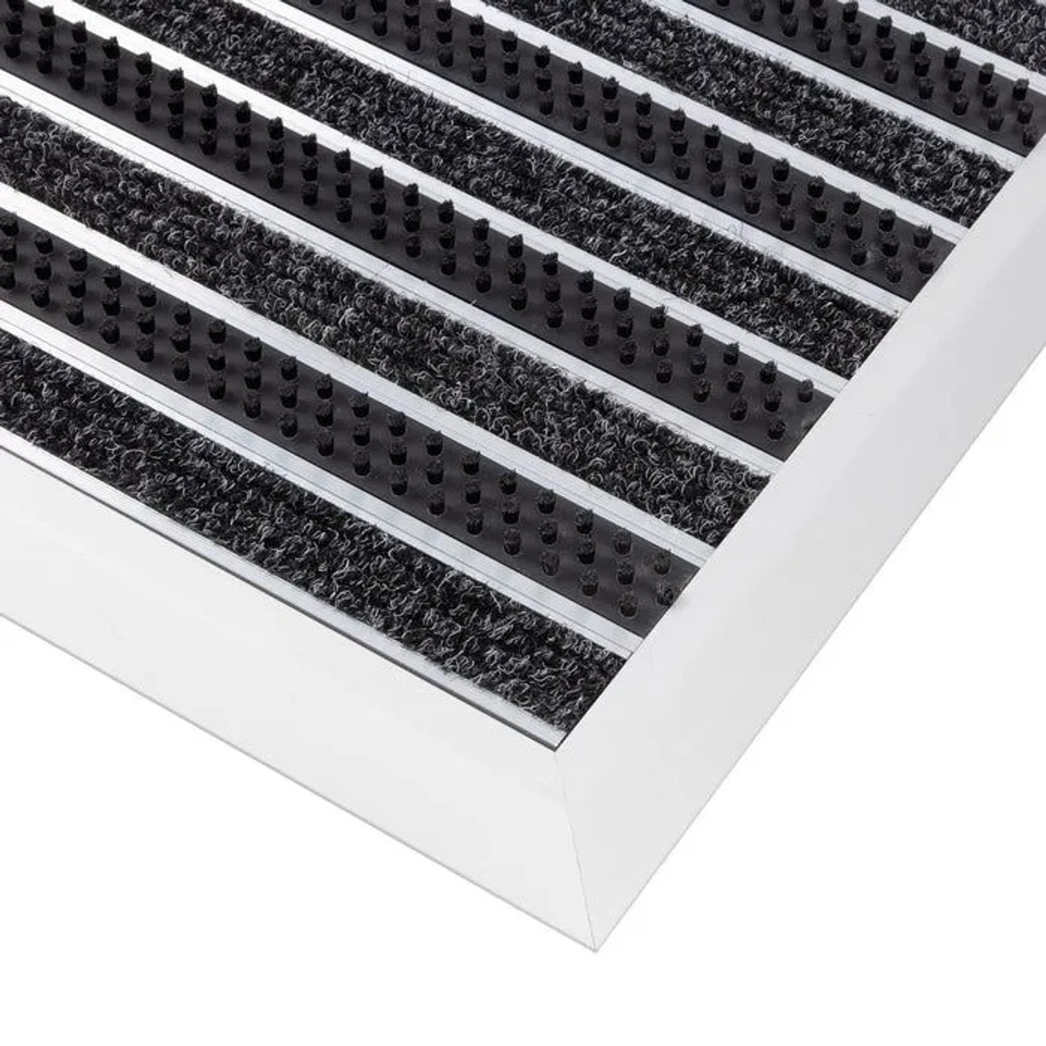 Floordirekt Fußmatte Spectral Aluminium Türmatte Textilfaser Rips/Bürste 54 x 83 cm_2