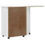 vidaXL Rollschrank mit Schreibtisch MOSS, weißes Kiefernholz, mit ausgeklapptem Schreibtisch.