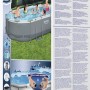 Verpackung des grauen, ovalen Bestway Frame Pool Power Steel Komplett-Sets, 488x305x107 cm.
