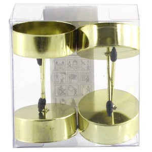 4 goldene Teelichthalter zum Stecken für Adventskranz und Weihnachtsdeko.