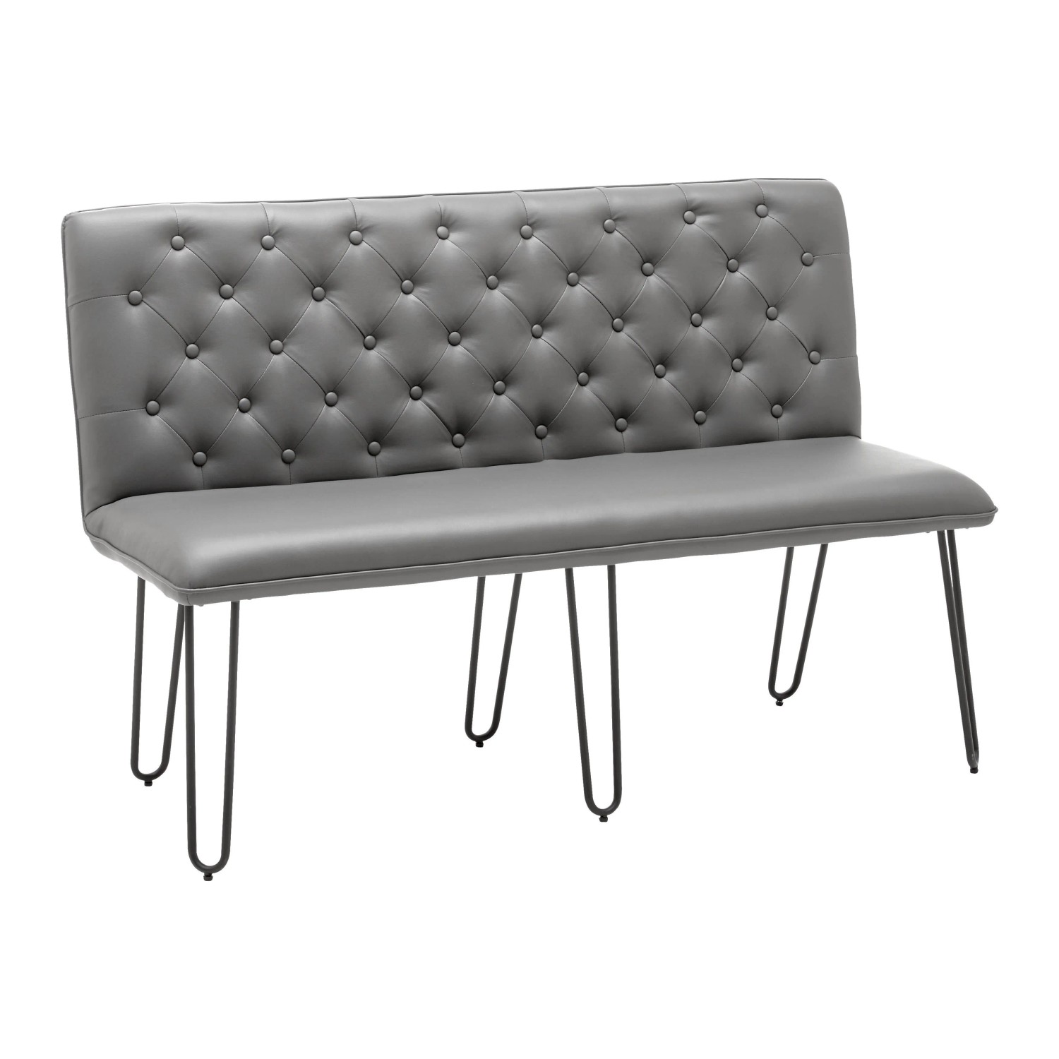 Bessagi Home Sitzbank Ivie Grau Lederlook Gepolstert