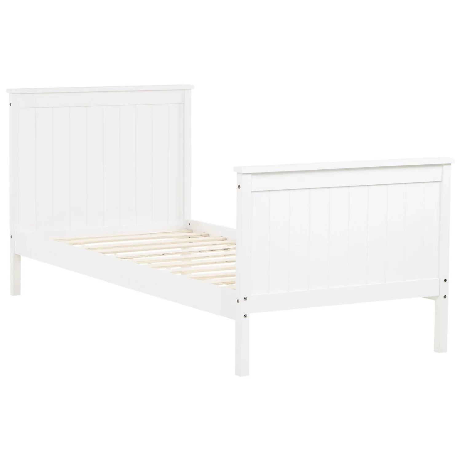 Homestyle4u Jugendbett Holzbett 90 x 200 cm Einzelbett Bettgestell Weiß 1419