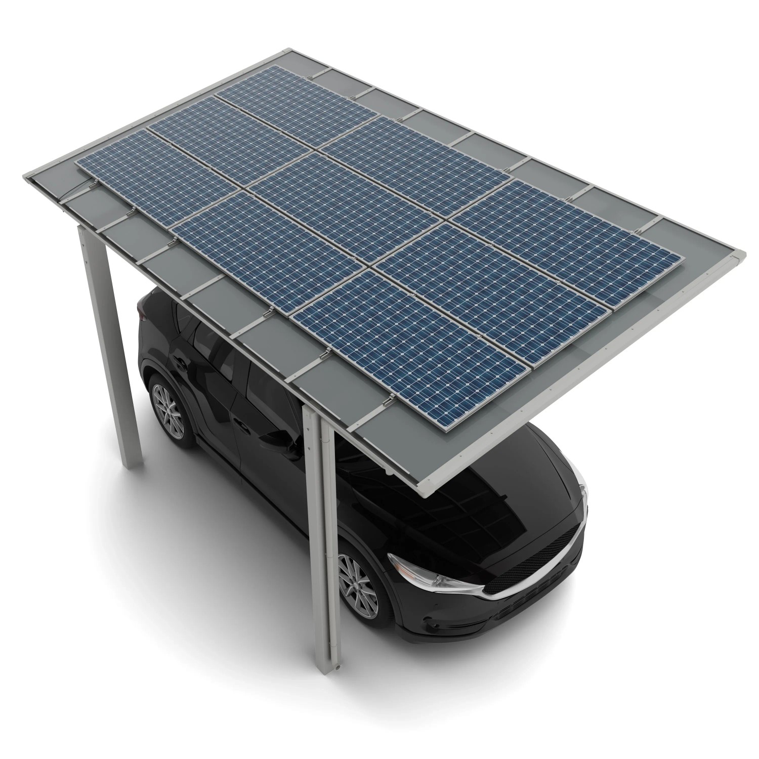 Ximax Solarcarport Linea Typ 60, 495,4 x 272,6 cm Edelstahl-Look 64 kg/m²