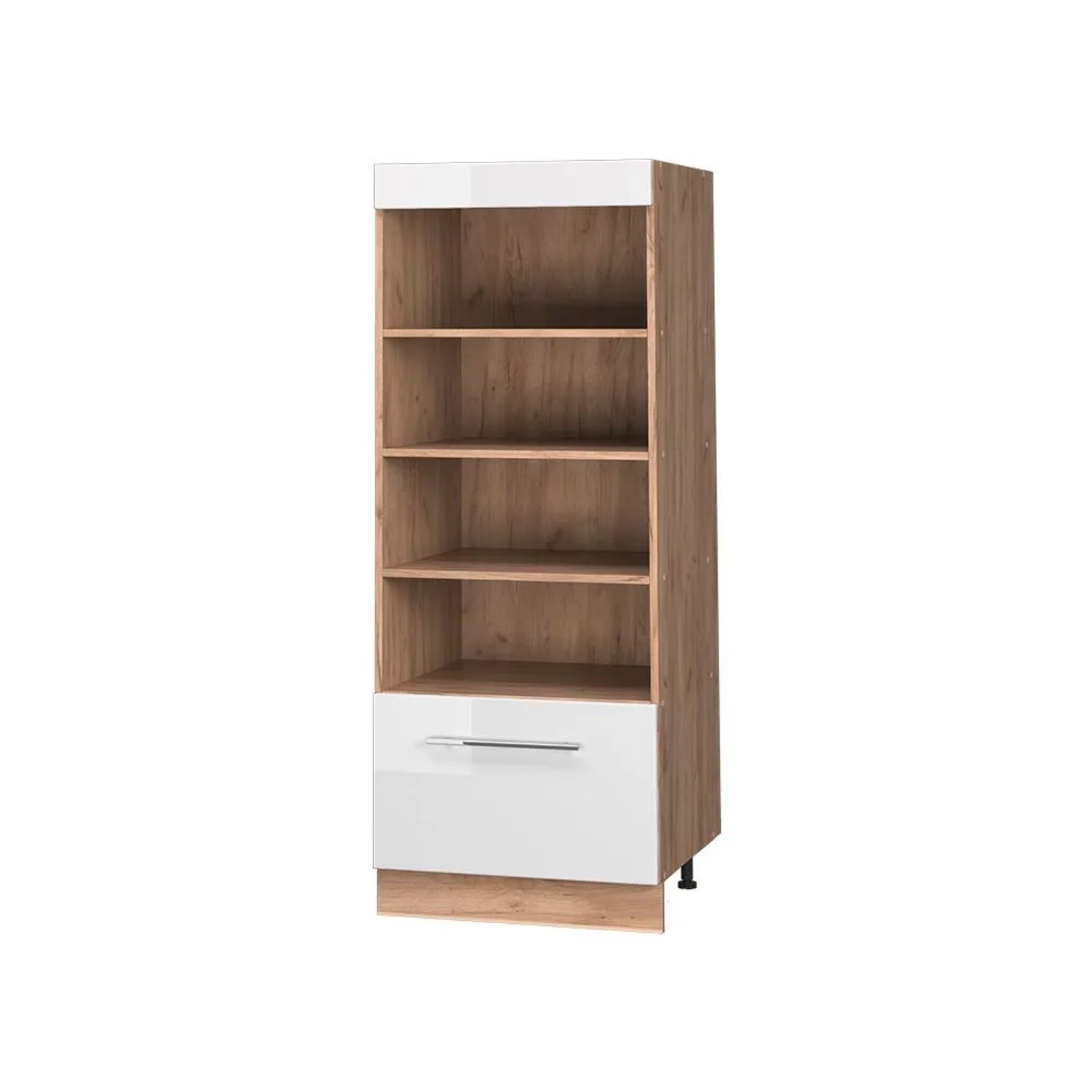 Vicco Küchenregal Fame-Line Weiß Hochglanz/Goldkraft Eiche 60 x 154 Art Nr 62237
