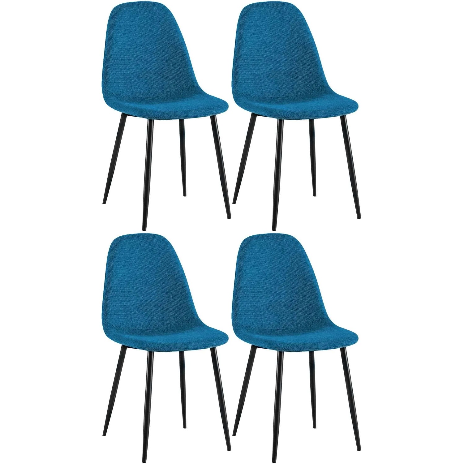 CLP 4er Set Esszimmerstühle Napier blau/Stoff