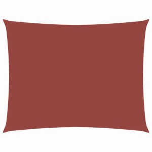 Rechteckiges, terrakotta-rotes Sonnensegel aus Oxford-Gewebe, 3,5x4,5 m.