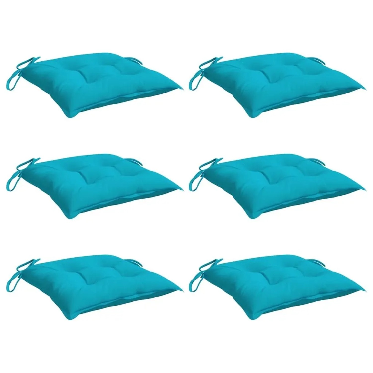 vidaXL Stuhlkissen 6 Stk Türkis 40x40x7 cm Stoff 361506