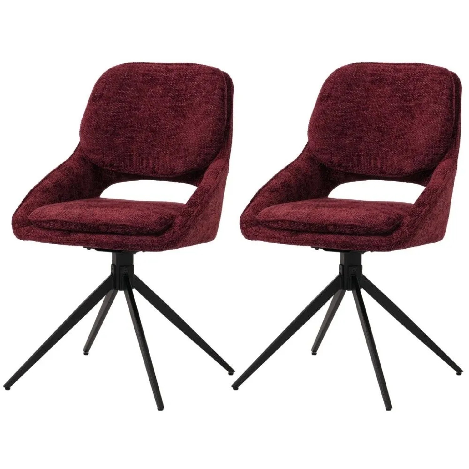 Mcw Esszimmerstuhl N73 2er-Set Bordeaux