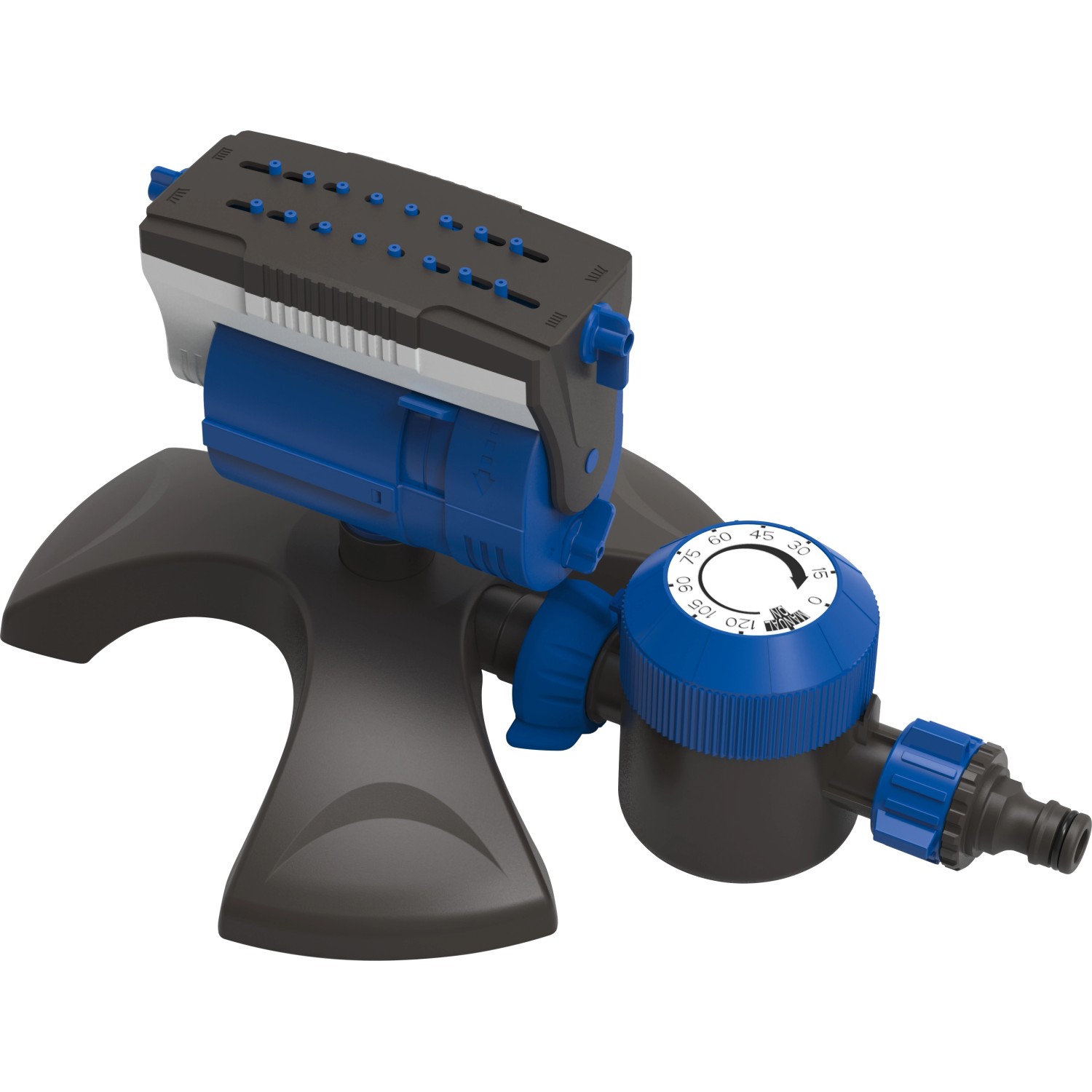 LUX-TOOLS Classic Viereckregner für Rasen bis 208 m² mit Timer und verstellbaren Düsen.