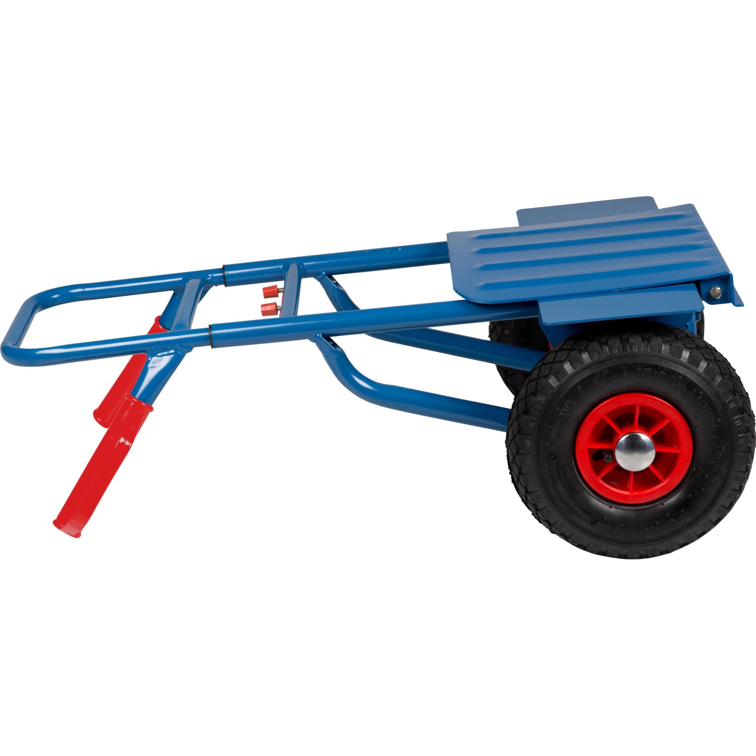 Toolland Sackkarre, klappbar, blau, mit rotem Sicherheitshandgriff und einer Traglast von 150 kg.