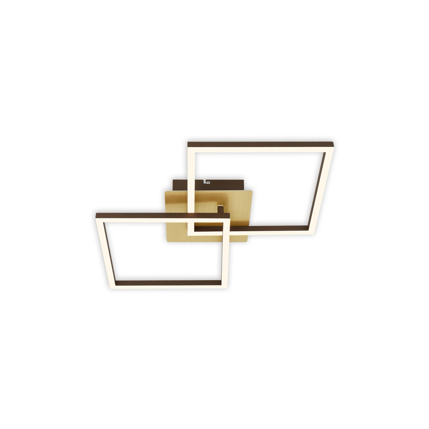 Brilo LED-Deckenleuchte Frame Dimmbar via Wandschalter Braun-Gold günstig online kaufen