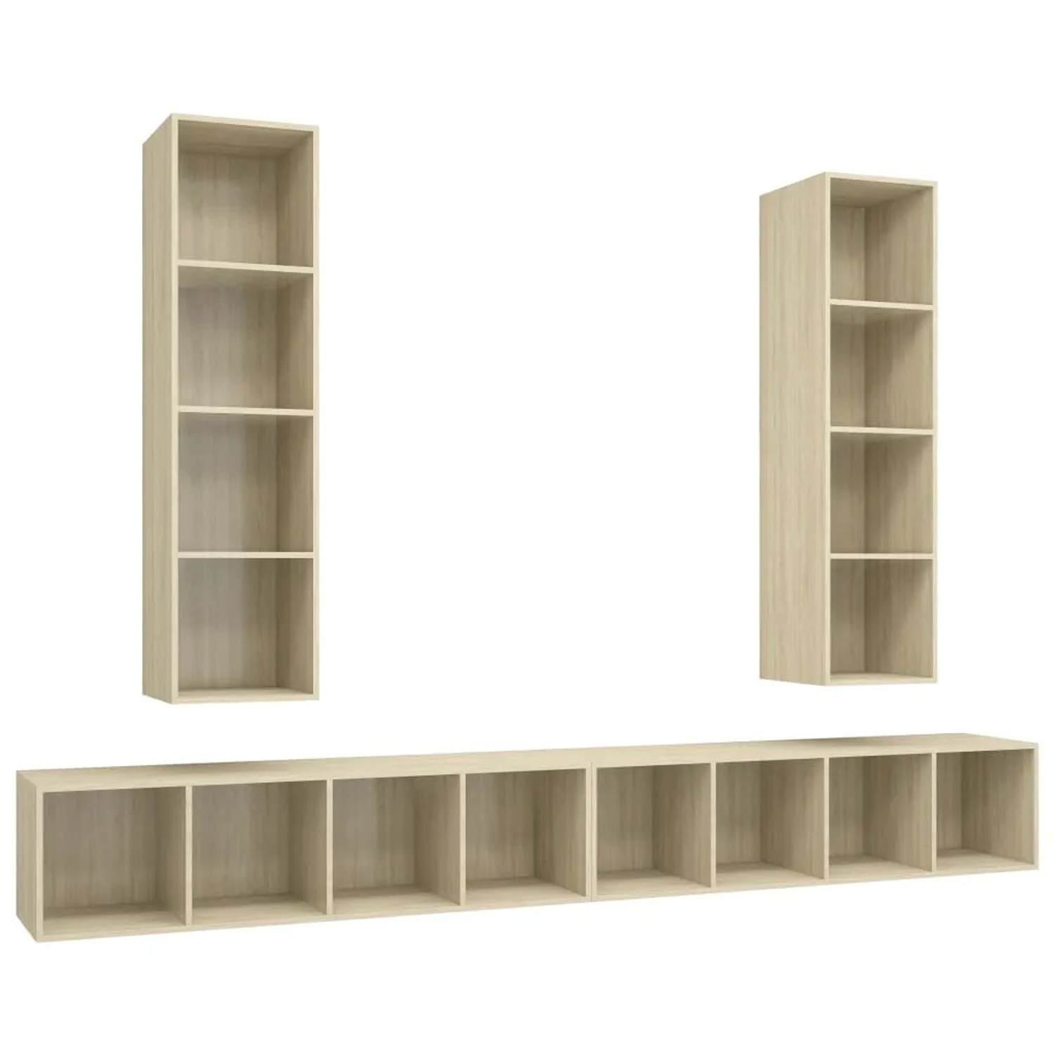 vidaXL TV-Wandschränke 4 Stk Sonoma-Eiche Holzwerkstoff 3079892