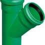 Grünes KG-Rohr 2000 Einfachabzweig DN 125/110, 45 Grad Winkel für Abwasserleitungen.