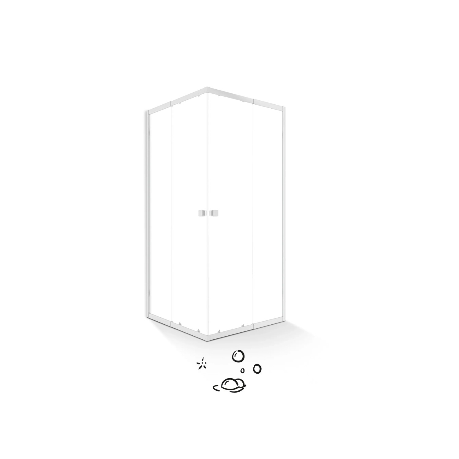 baliv Eckdusche DUK-90.10E, 77-90 cm, mit Chromrahmen. Flexible Duschkabine für jedes Bad.