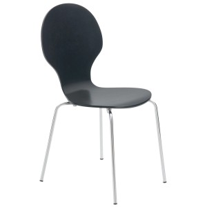 DELUKE Besucherstuhl ATHENS Holz Schwarz 43x45x86cm Konferenzstuhl Wartezimmerstuhl Bürostuhl