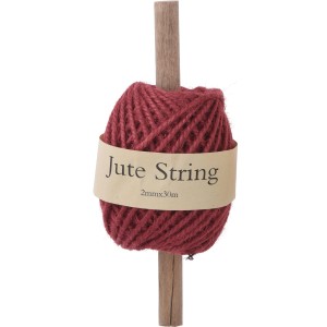 Jute-Schnur in Rotbraun auf Holzstock, 30m, für Weihnachtsdeko und Geschenkverpackung.