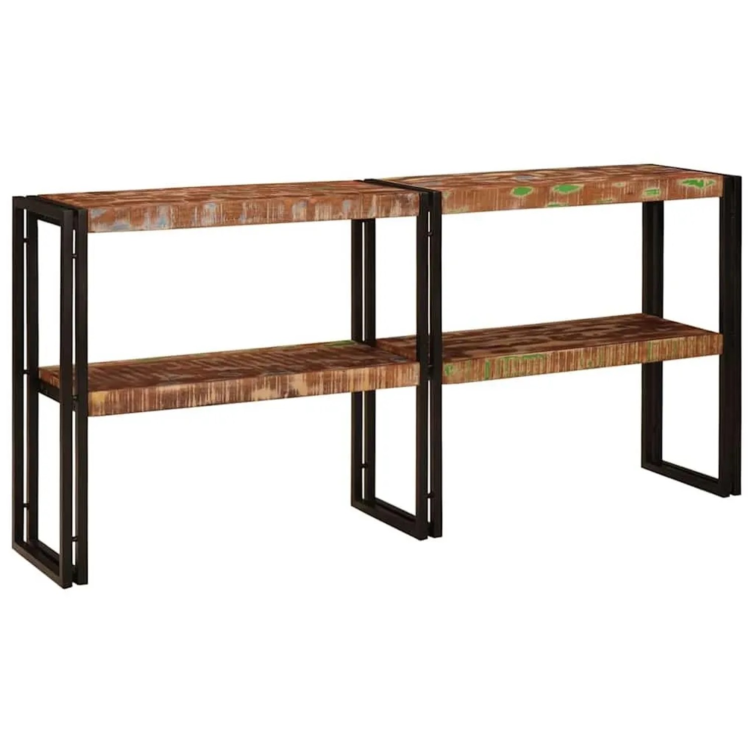 vidaXL Konsolentisch mit Regal Mehrfarbig Massives Holz 4104741