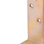 Gelb verzinkter Konstruktionswinkel, 75x120x35 mm, mit Löchern für Schrauben.