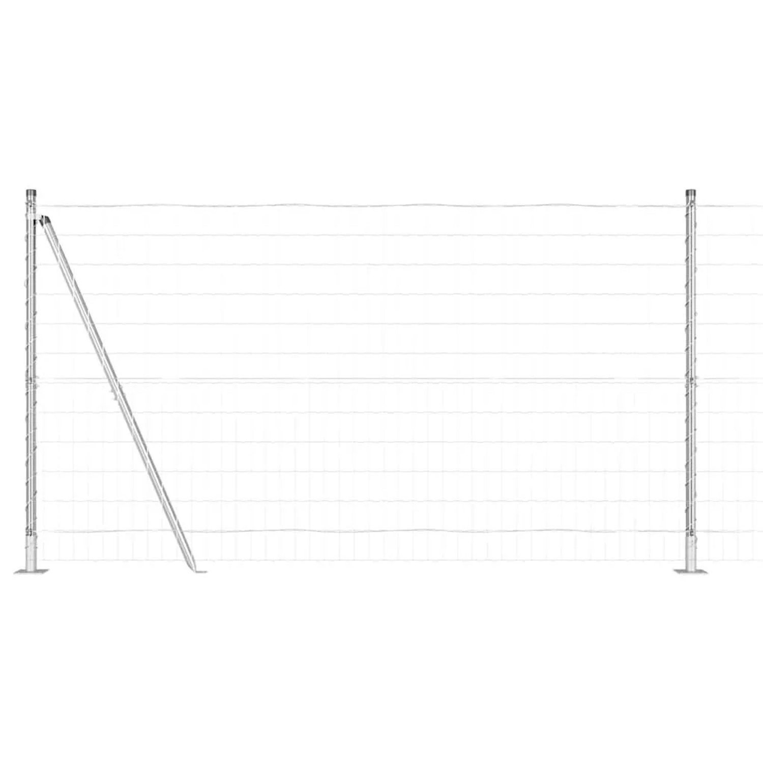 vidaXL Zaun mit Pfosten Silber 1,2 x 10 m Stahl 3351001 günstig online kaufen