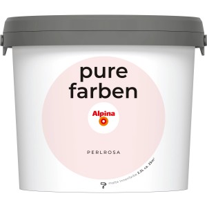 Eimer Alpina Wandfarbe Pure Farben Perlrosa, matte Innenfarbe.