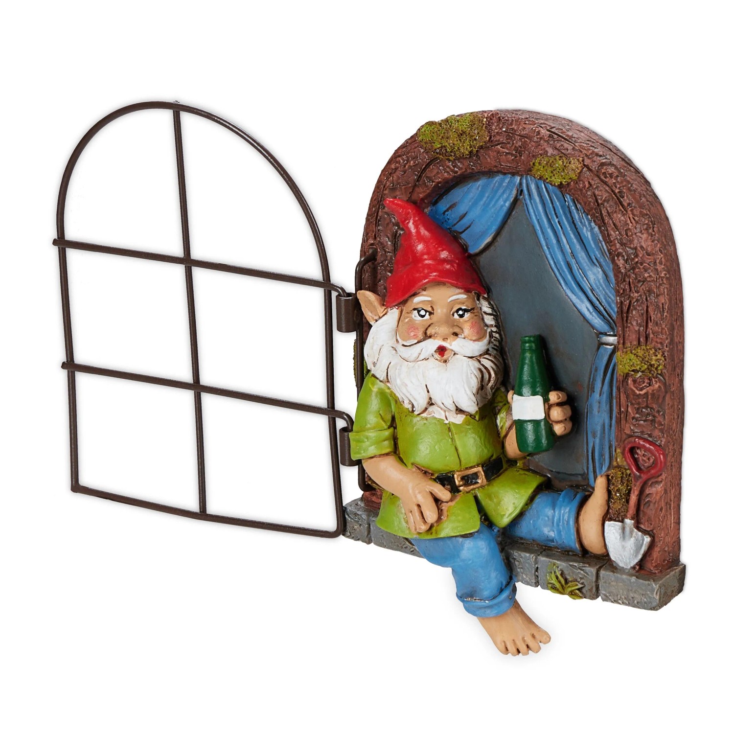 Relaxdays Wichtelfenster Polyresin Metall Bunt Frostfest Aufhängbar 14,5 cm x 10,5 cm x 4 cm 0,4 kg