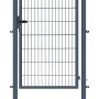 Anthrazitfarbenes Gartentor Basic 160 cm für Doppelstabmattenzaun mit Gitterfüllung und Schloss.